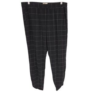 Marine Layer Black Allison Pull On Pants Windowpane Check CorpCore Classic XL